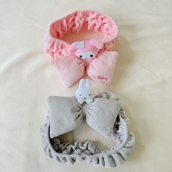 My Melody MIffy Headbands Soft Wide Band Hair Accessory Pink Grey Asian Japan OS